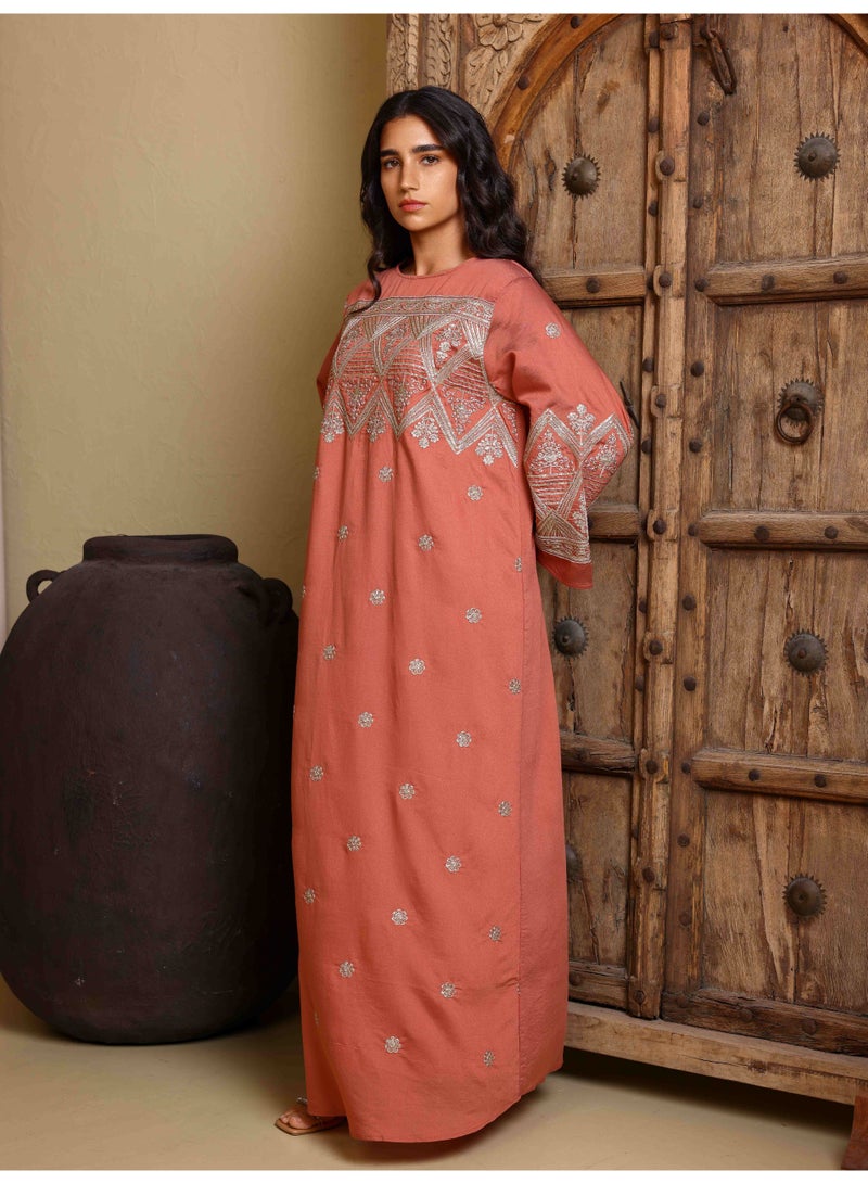 IKKXA Inaya Jalabiya IK4029 Orange - Image 1